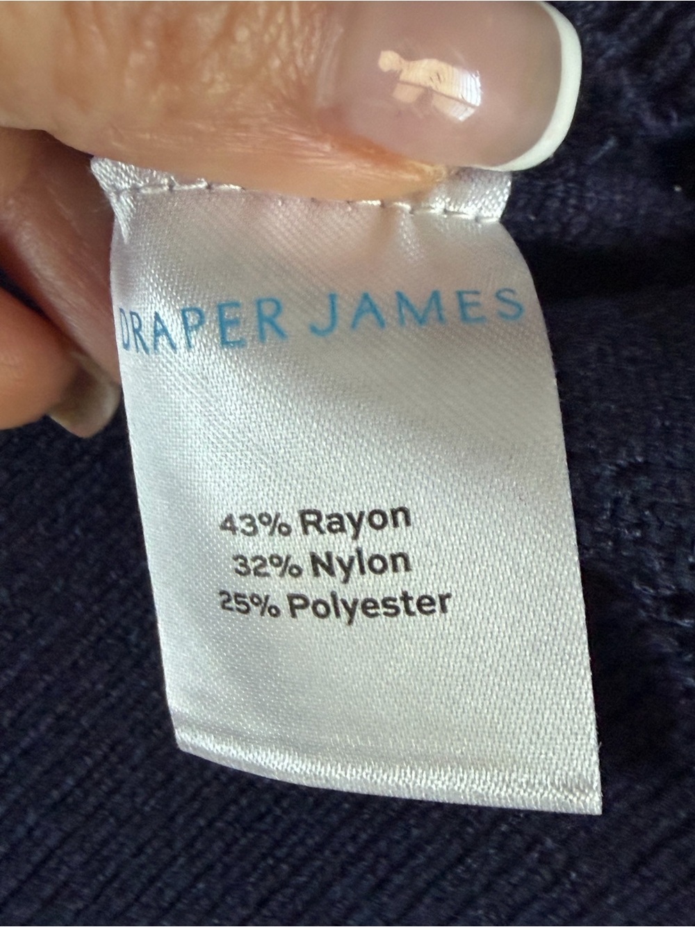 Draper James NWT Mixed Pointelle Puff Sleeve Sweater Navy Size Small - Picture 6 of 7